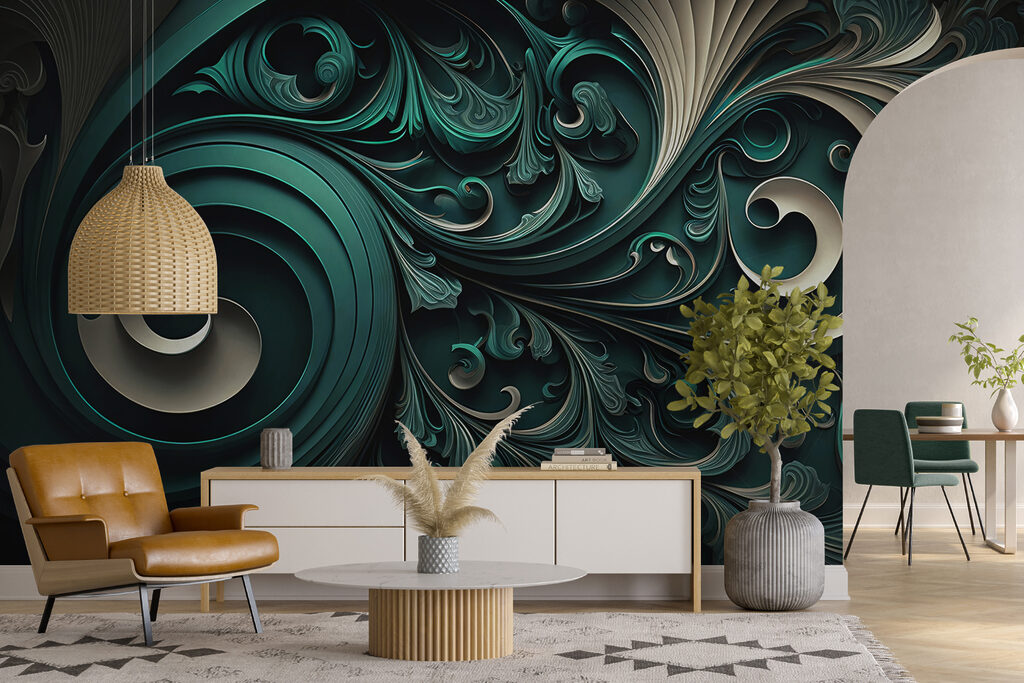 Ricci decorativi dorati — ambiente 4