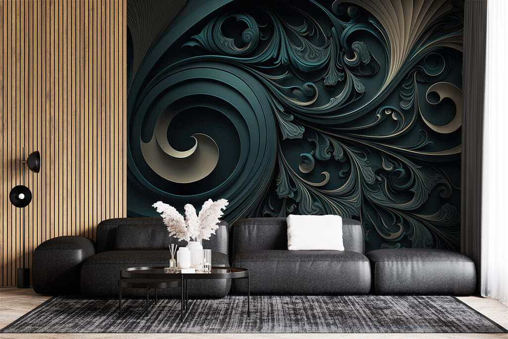 Ricci decorativi dorati — ambiente 6