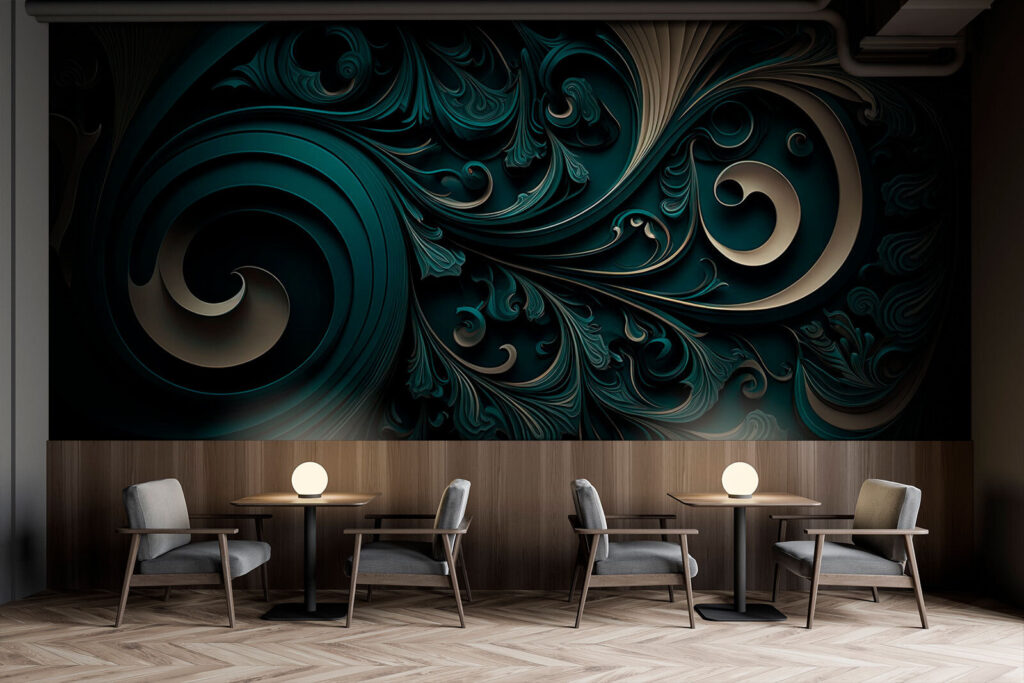 Ricci decorativi dorati — ambiente 3