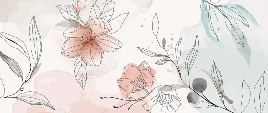 Fiori in contorni sottili — design completo