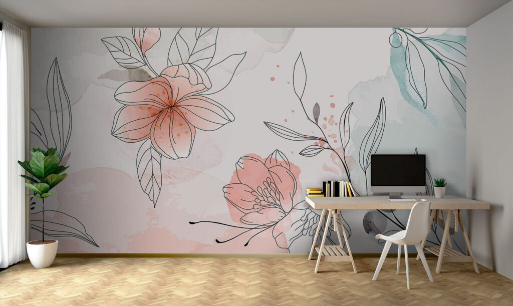 Fiori in contorni sottili — ambiente 3