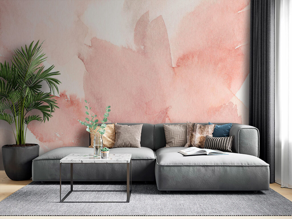 Foglie ad acquerello rosa — ambiente 3