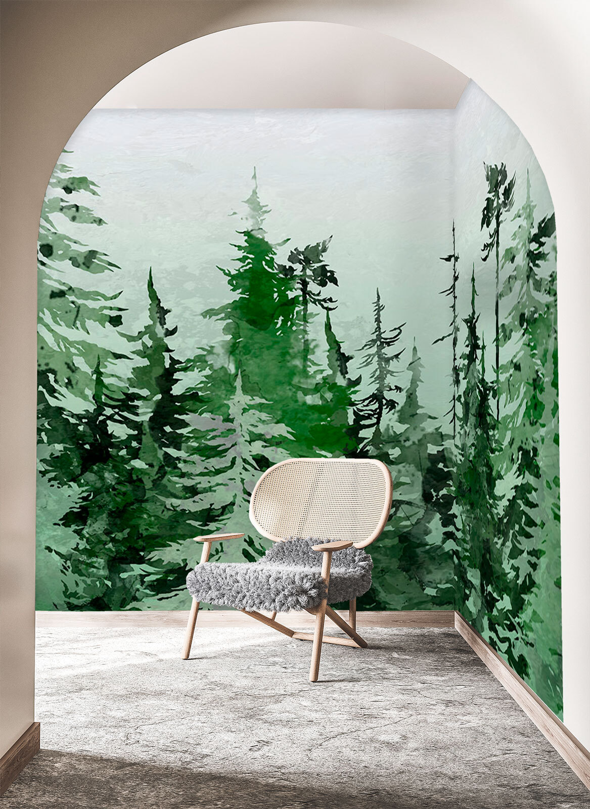 Pini in toni verdi — ambiente 1