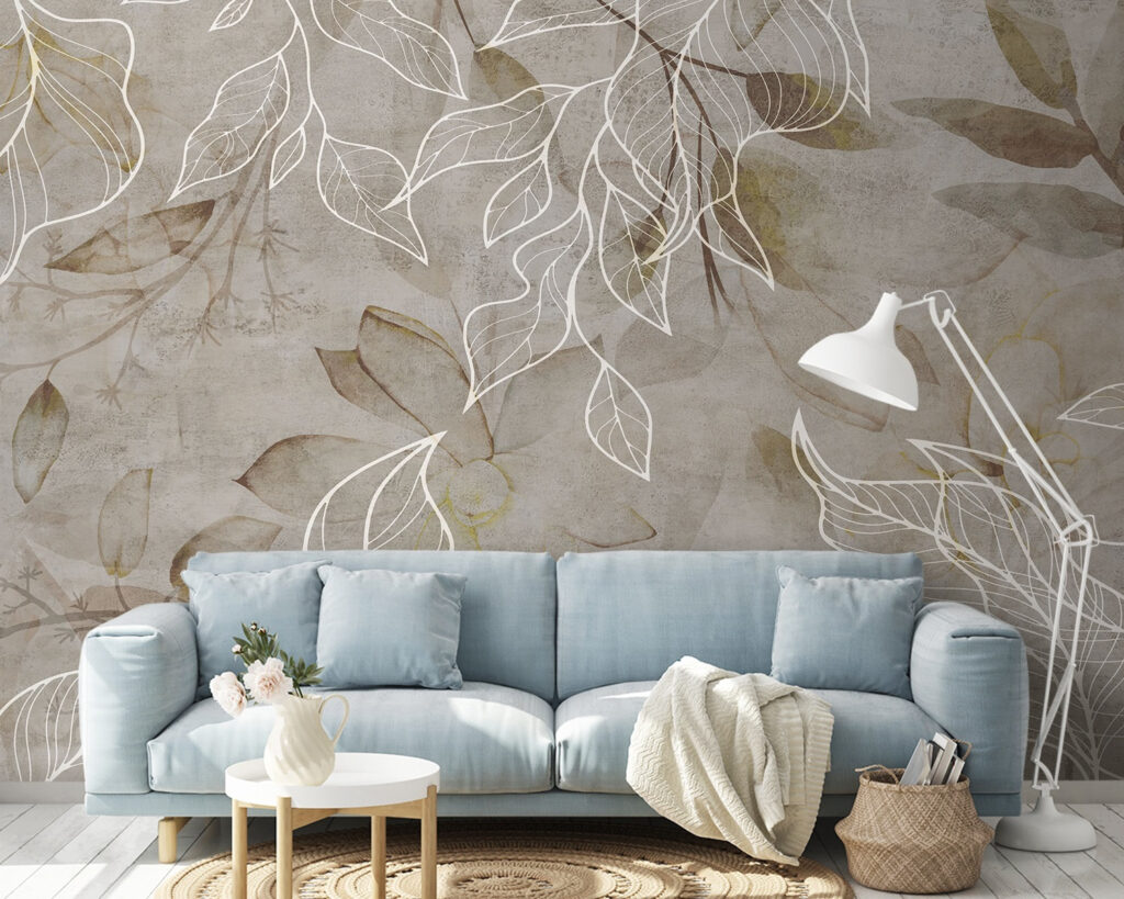 Foglie bianche su terra — ambiente 2