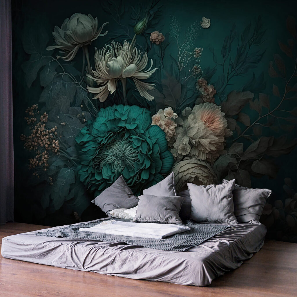 Peonia turchese nell’ombra — ambiente 4