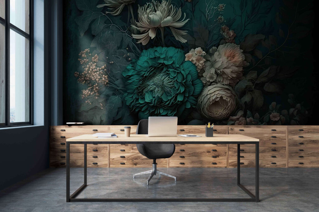 Peonia turchese nell’ombra — ambiente 3