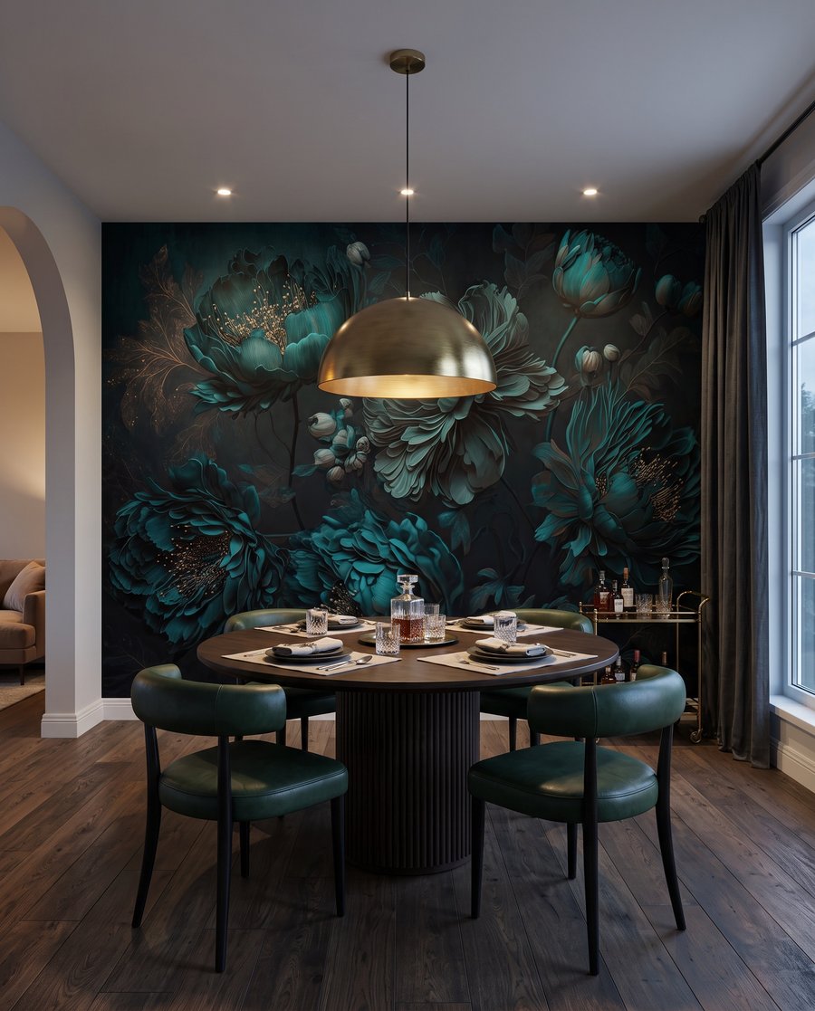 Fiori turchese notturno — ambiente 6