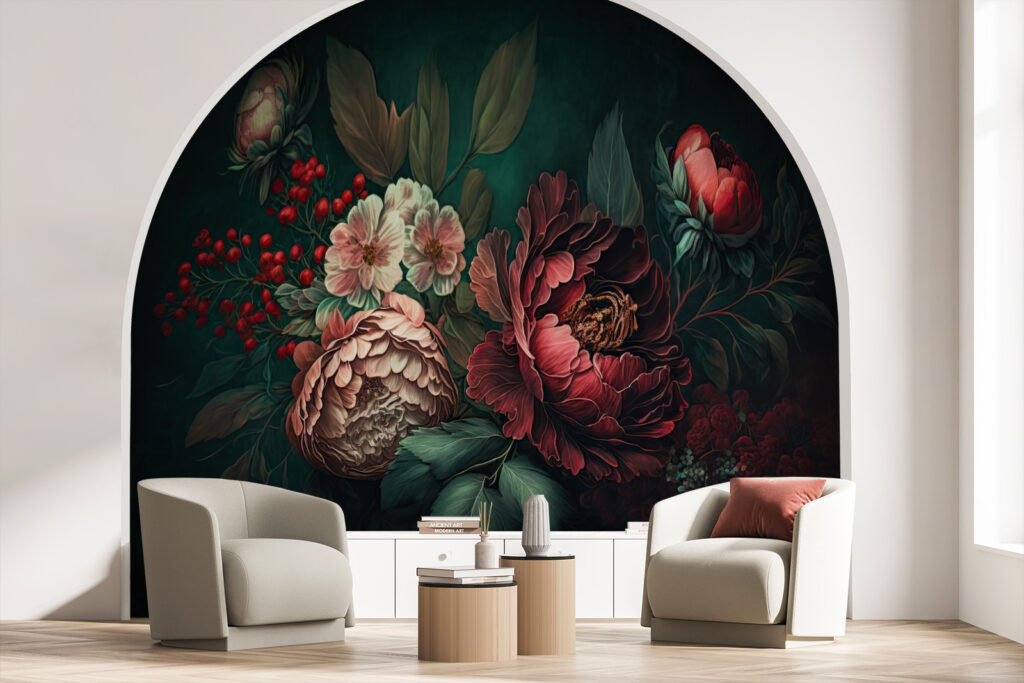 Bouquet scuro con bacche — ambiente 2