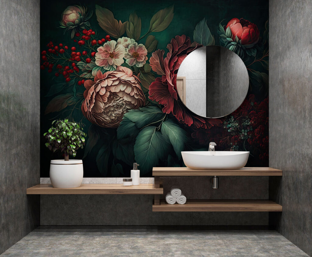 Bouquet scuro con bacche — ambiente 1