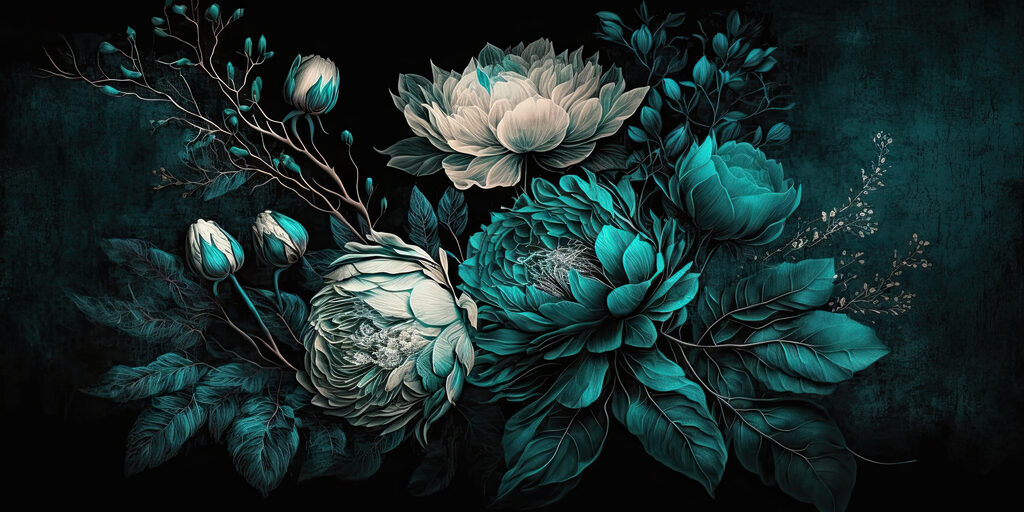 Bouquet verde acqua — design completo