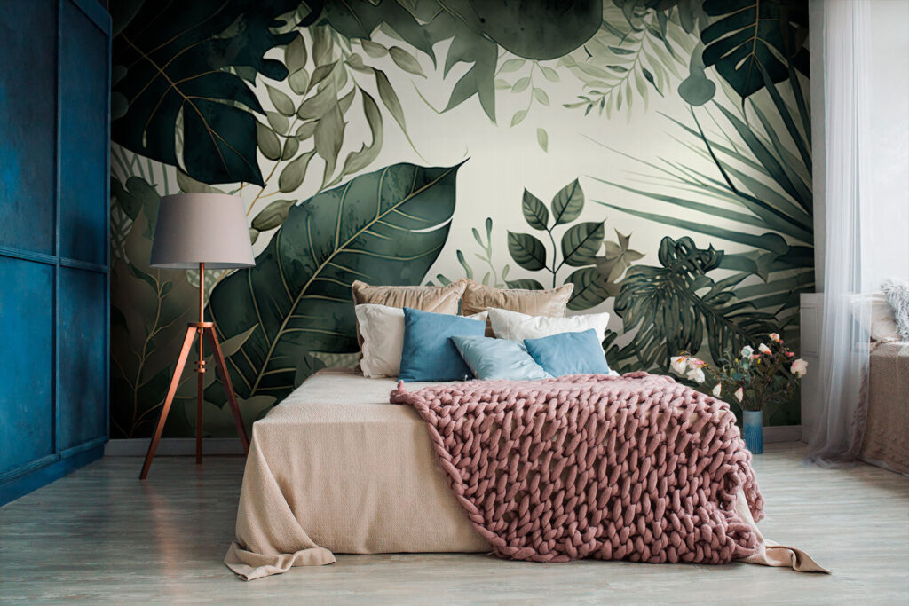 Foglie scure, nervature dorate — ambiente 1