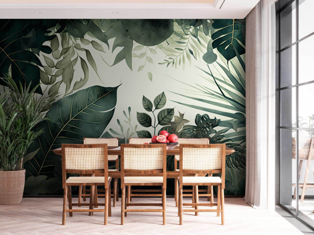 Foglie scure, nervature dorate — ambiente 3