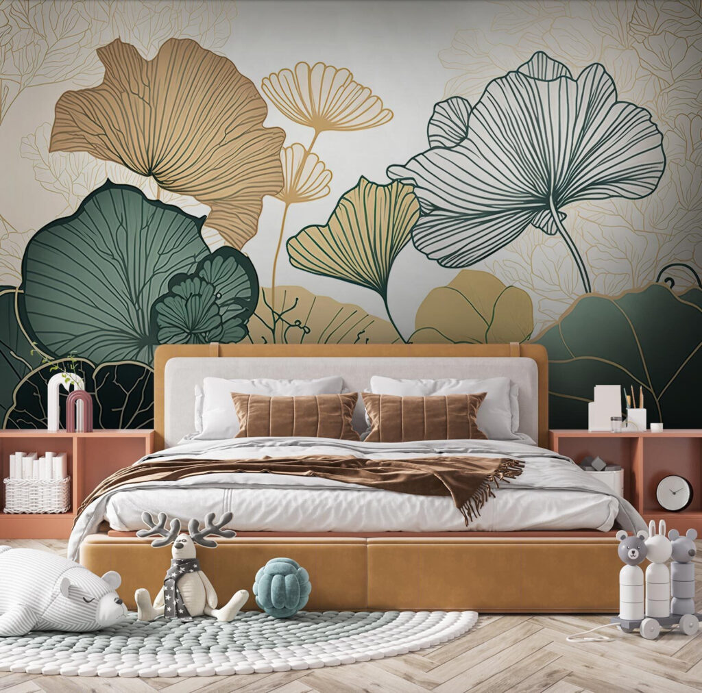Foglie a ventaglio colorate — ambiente 3