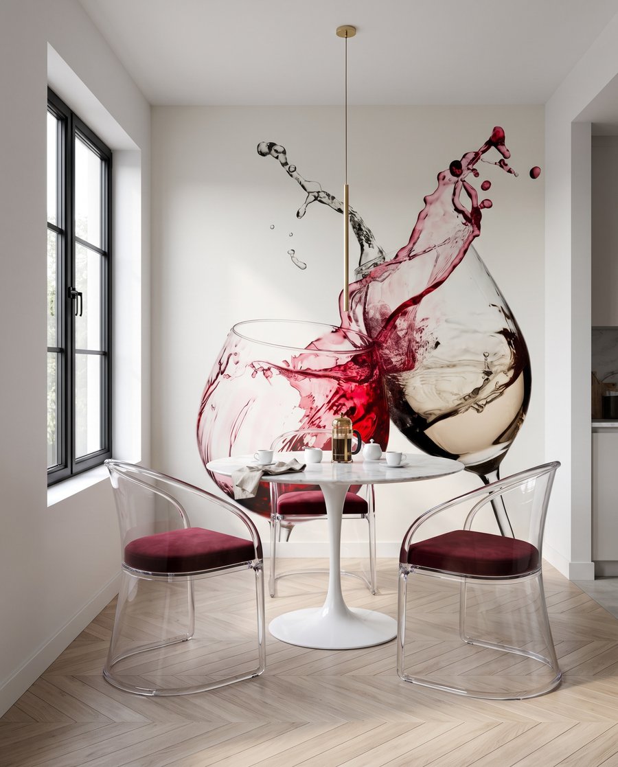 Vino che schizza in un ambiente