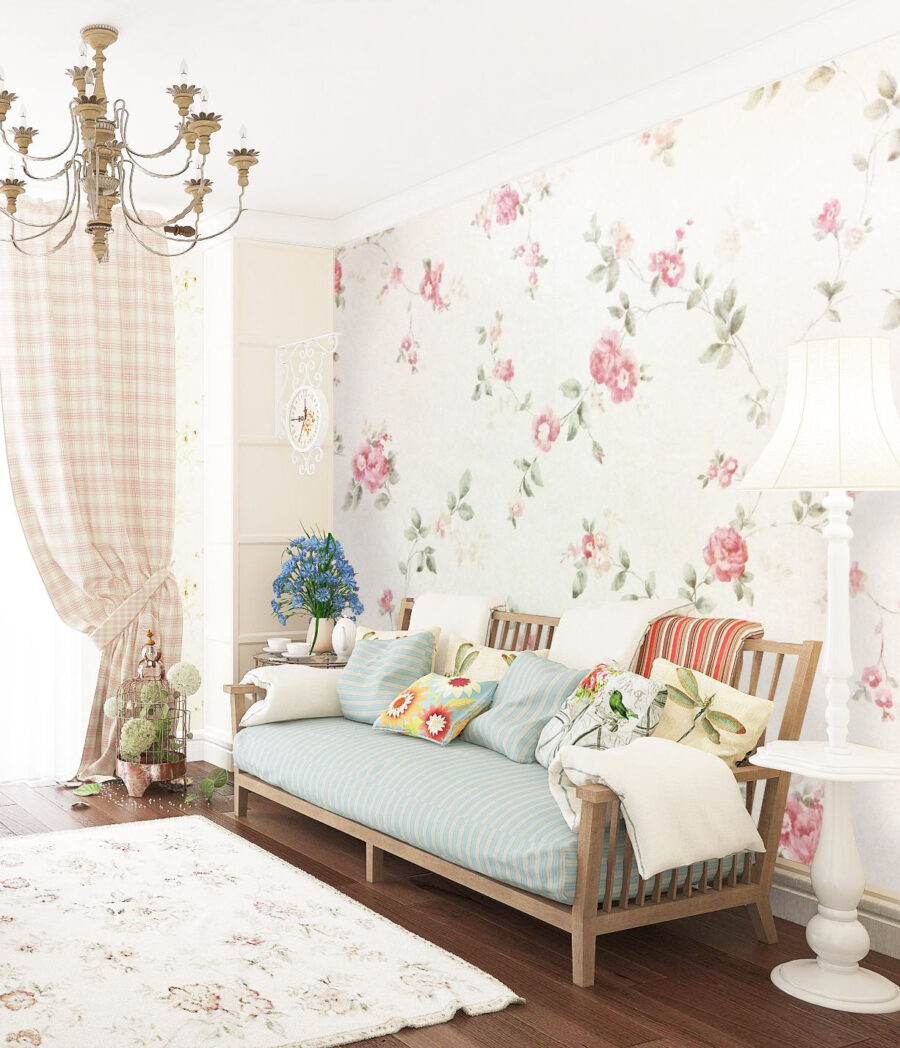 Rose su bianco crema — ambiente 1