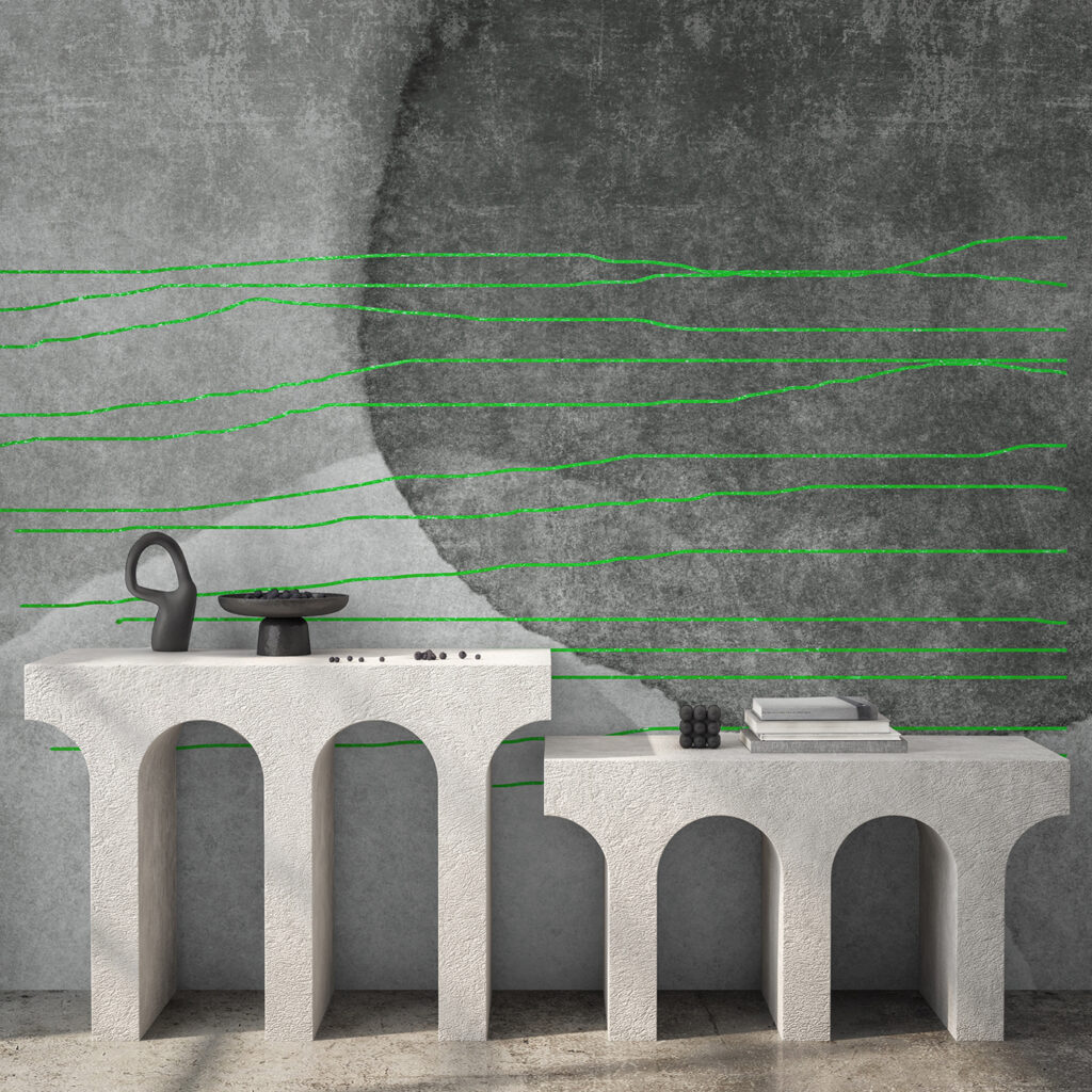 Linee colorate su curve — ambiente 1