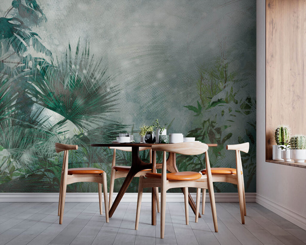 Foglie tropicali in foschia — ambiente 3