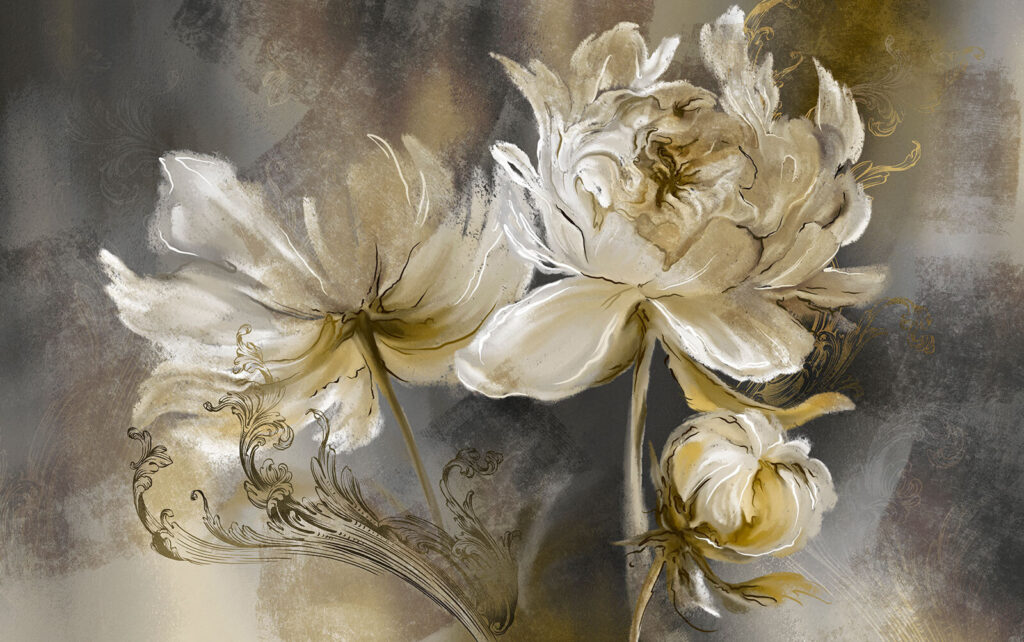 Fiori bianco crema — design completo
