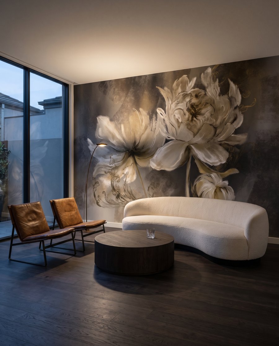 Fiori bianco crema in un ambiente