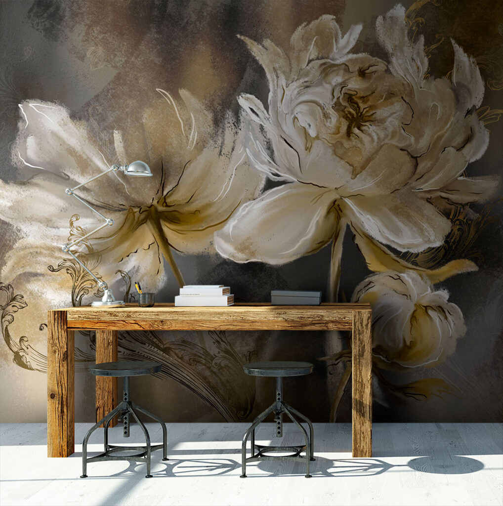 Fiori bianco crema in un ambiente