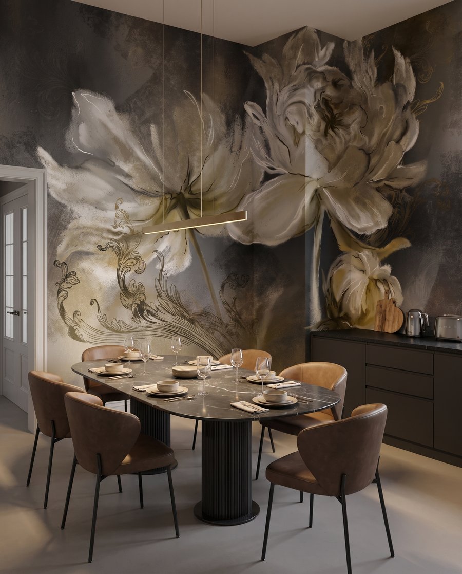 Fiori bianco crema in un ambiente