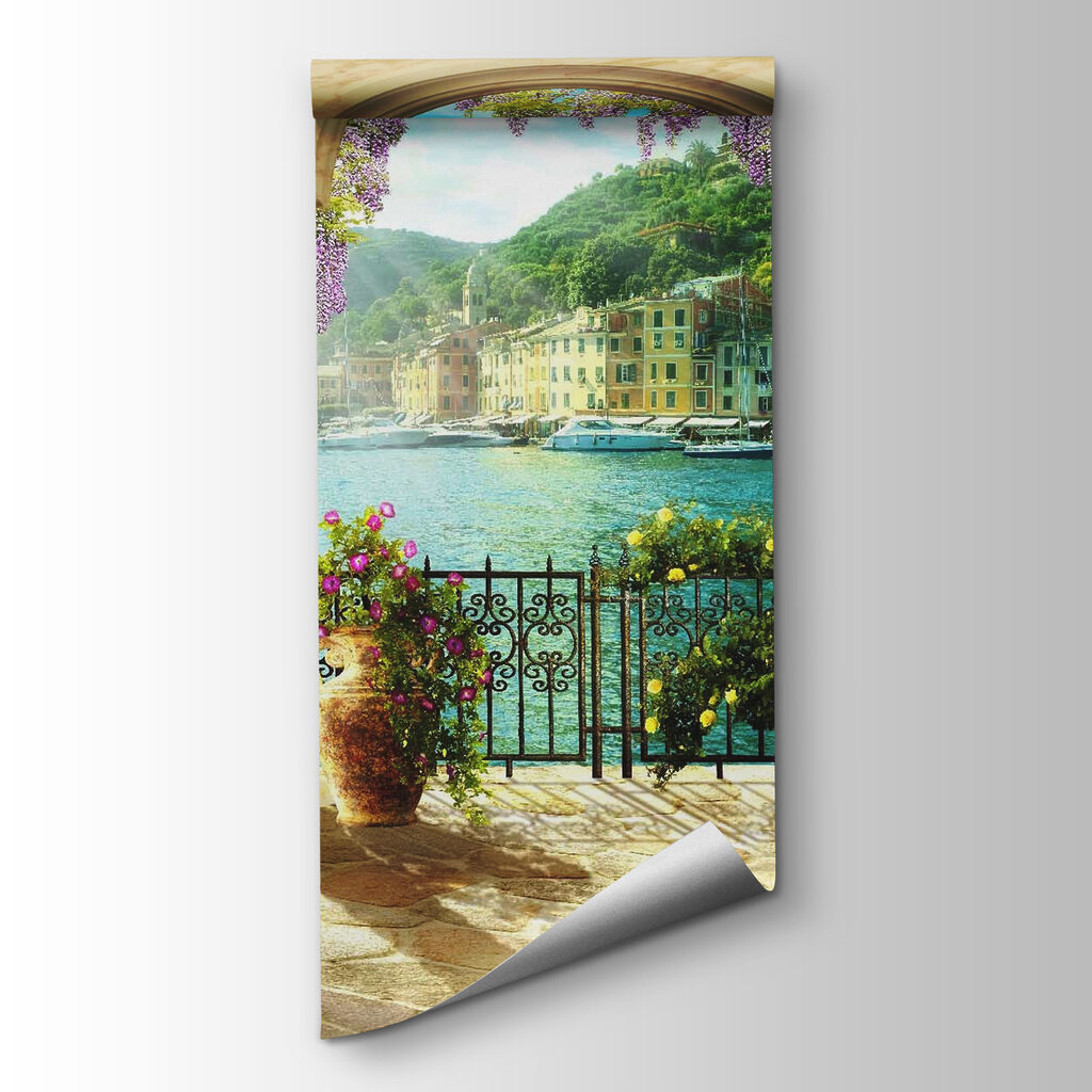 Balcone fiorito, archi dorati — vista del prodotto