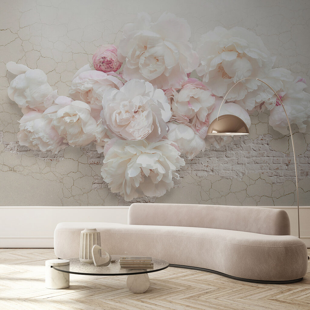 Rose su bianco screpolato — ambiente 2