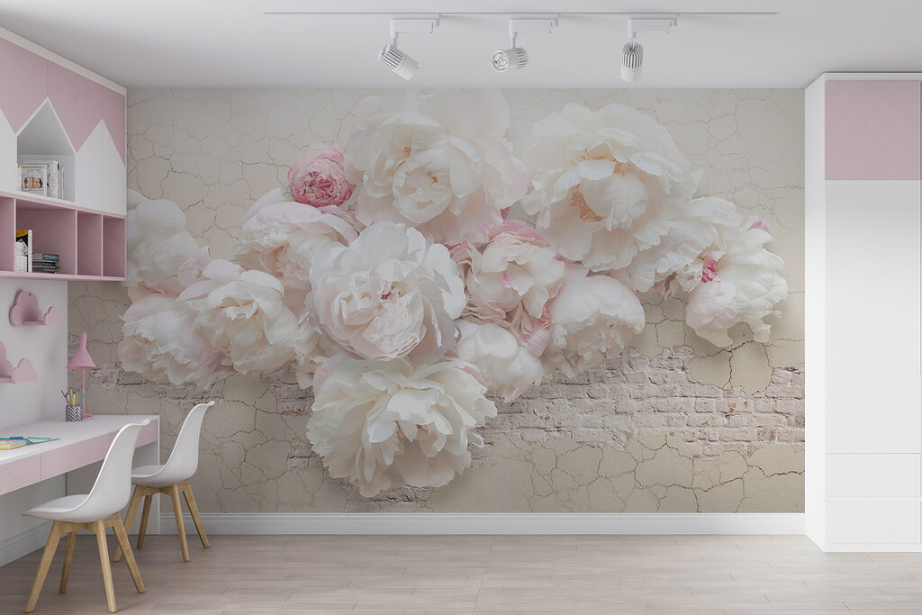 Rose su bianco screpolato — ambiente 3