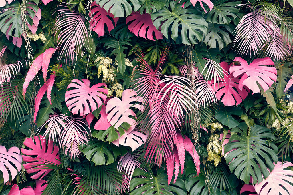 Foglie rosa in profondità — design completo
