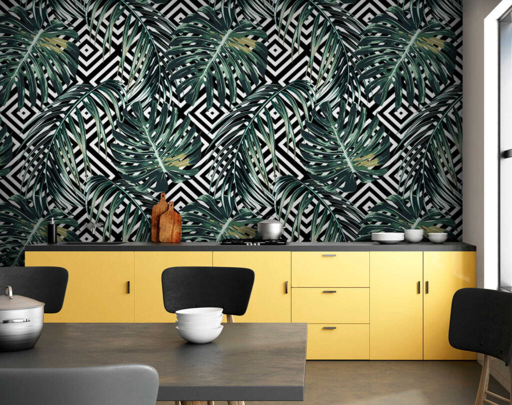 Foglie tropicali su rombi — ambiente 1