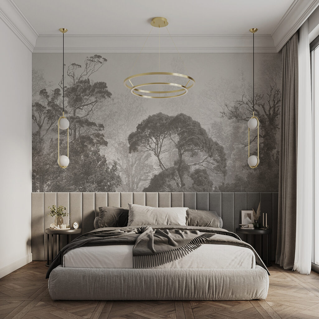Alberi lontani in grigio — ambiente 5