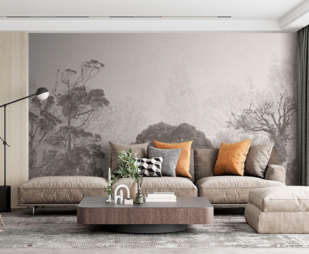 Alberi lontani in grigio — ambiente 2