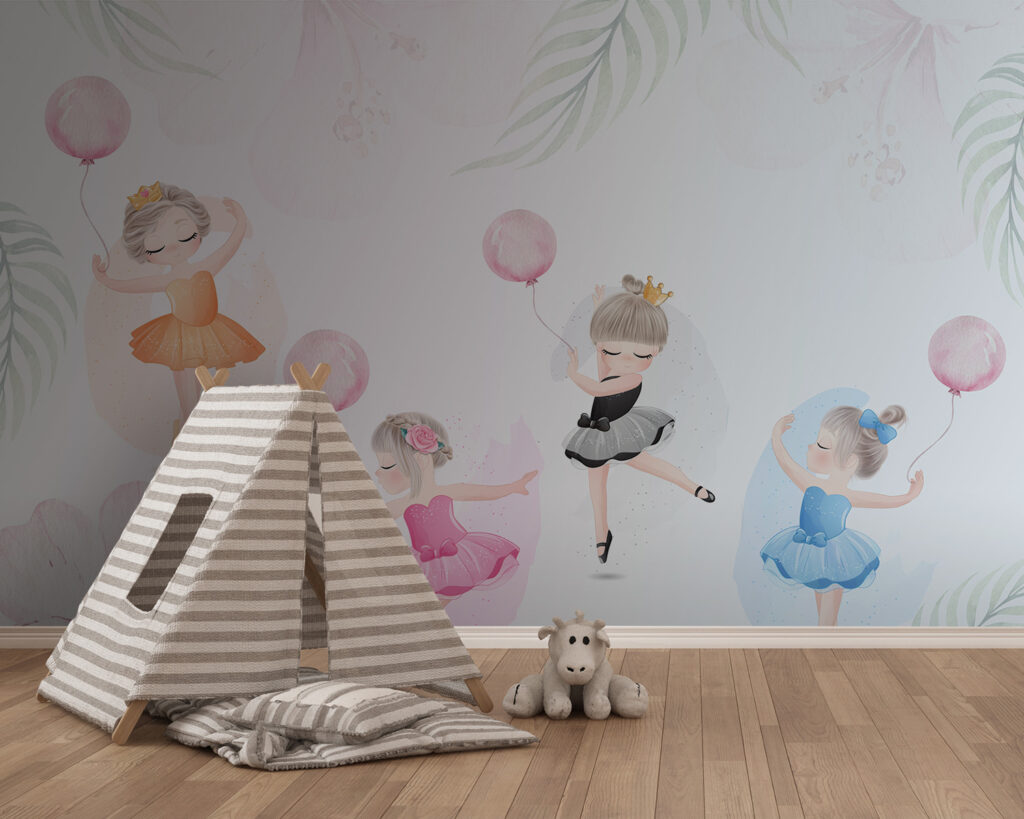 Ballerine con palloncini rosa — ambiente 2