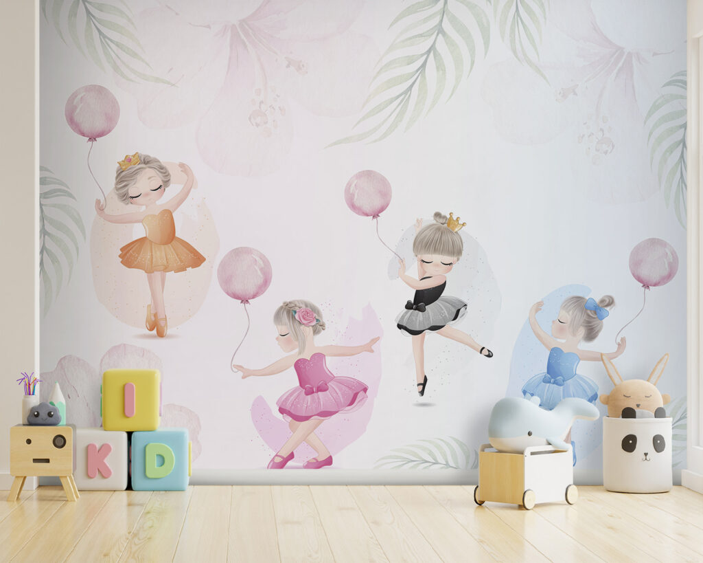 Ballerine con palloncini rosa — ambiente 1
