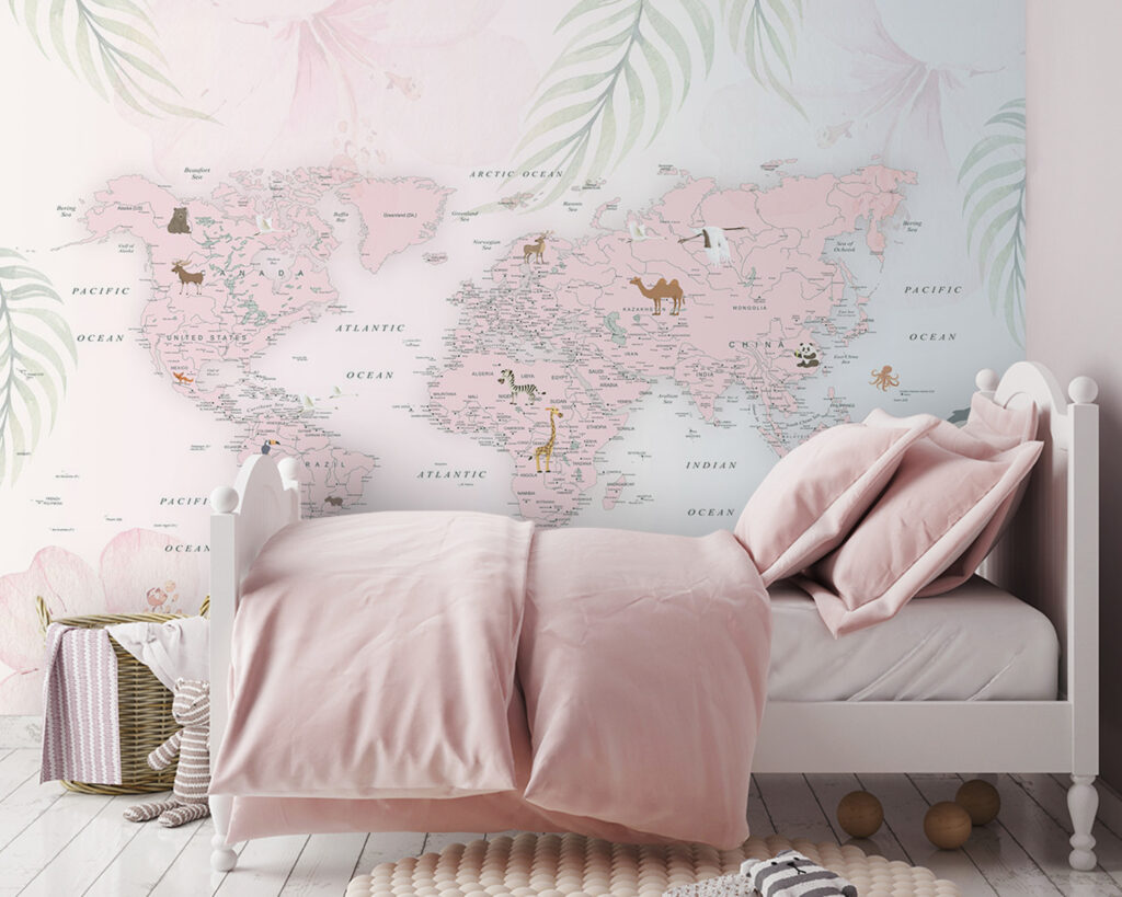 Mappa tra foglie pastello — ambiente 2