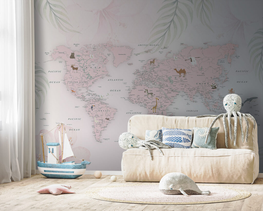 Mappa tra foglie pastello — ambiente 5