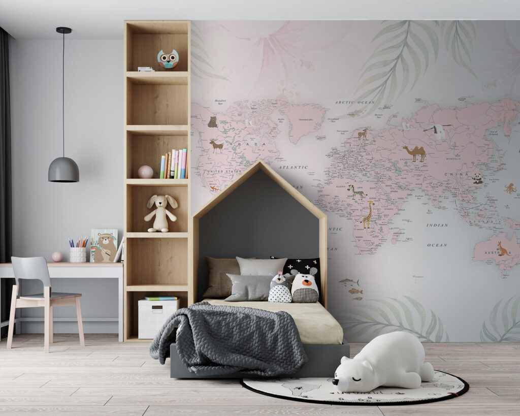 Mappa tra foglie pastello — ambiente 6