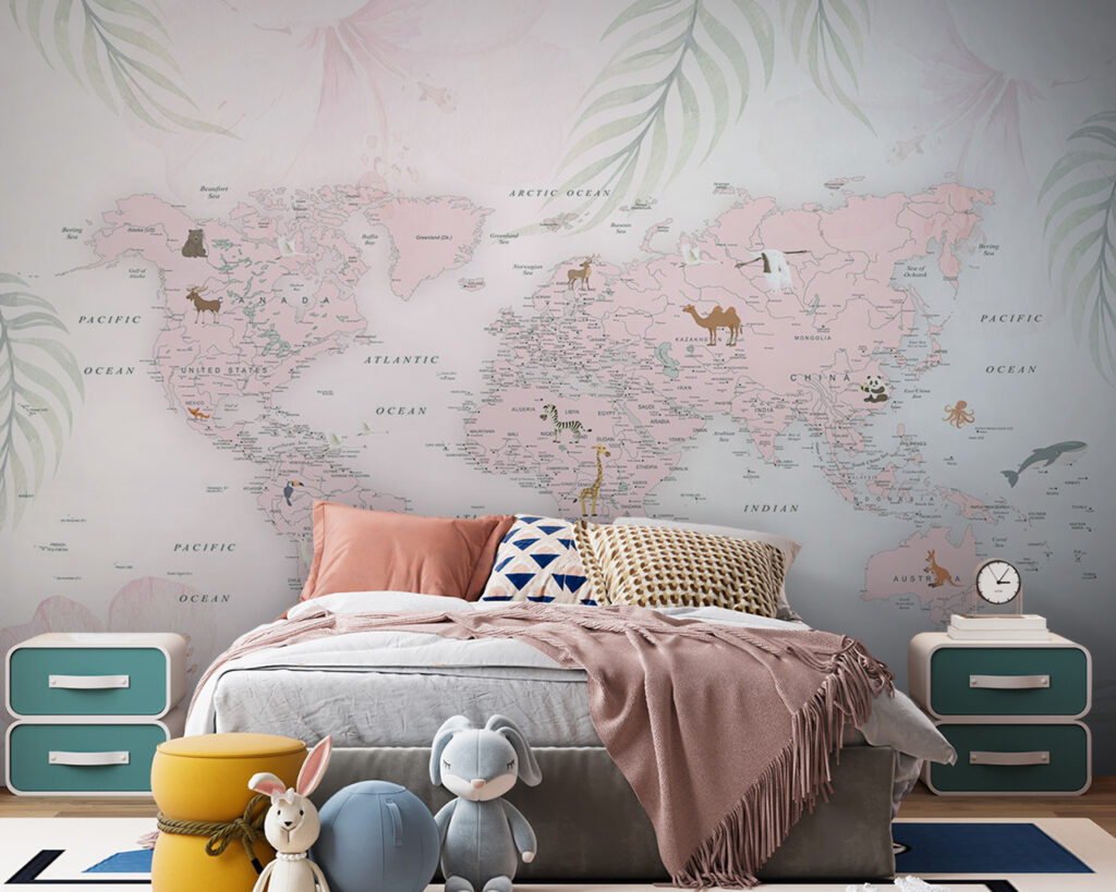 Mappa tra foglie pastello — ambiente 9