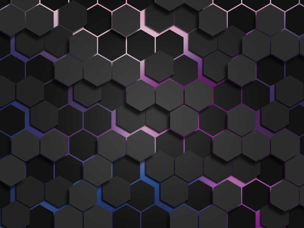 Esagoni scuri luminosi — design completo