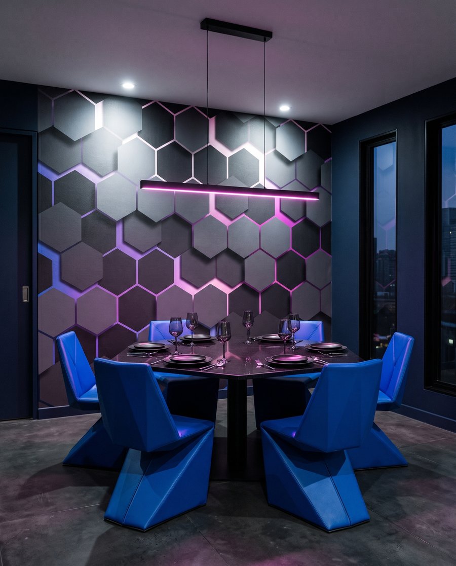 Esagoni scuri luminosi — ambiente 7