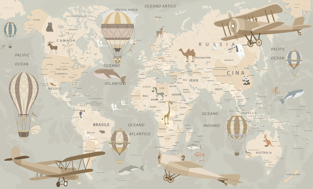 Aerei sopra la mappa — design completo