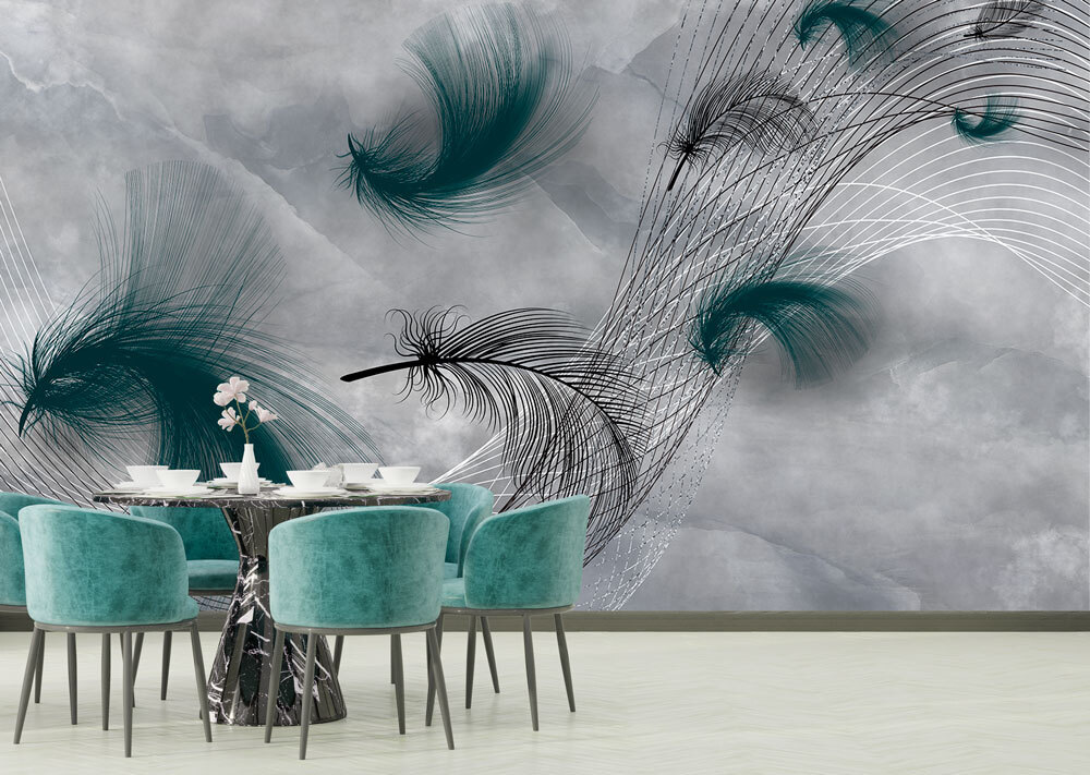 Piume scure tra linee — ambiente 1