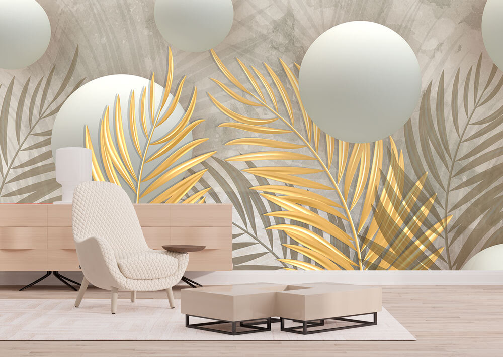Foglie dorate e sfere — ambiente 3