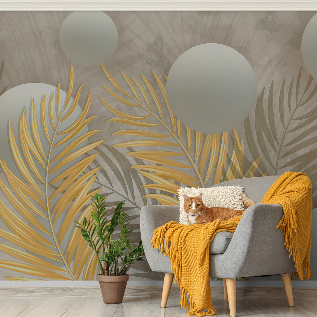 Foglie dorate e sfere — ambiente 5