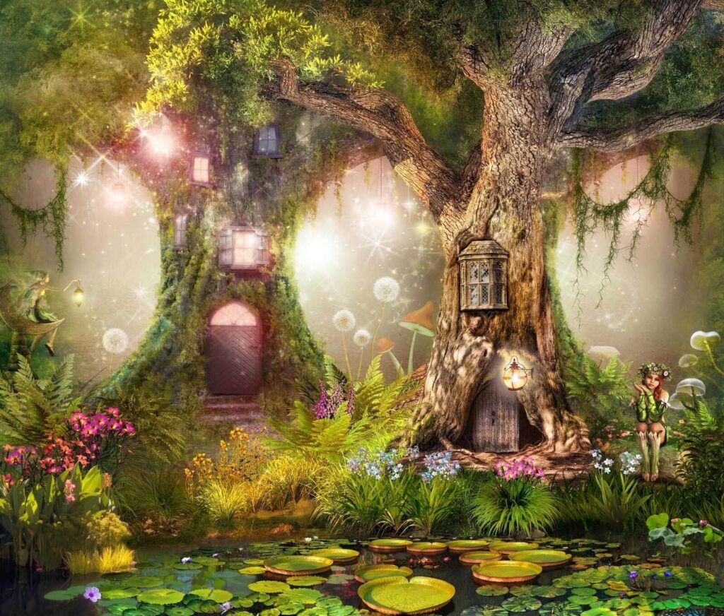 Porta nel bosco magico — design completo