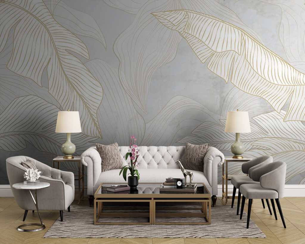 Foglie bianche e dorate — ambiente 8