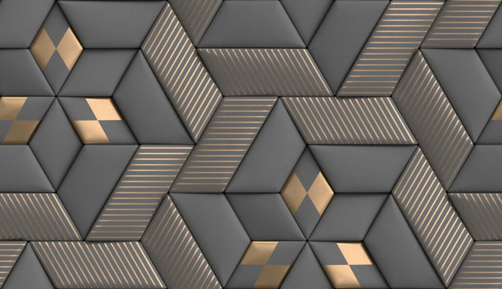 Cubi scuri, costole dorate — design completo