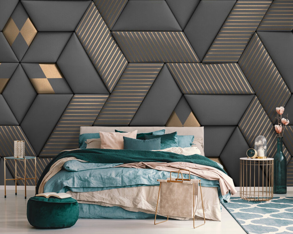 Cubi scuri, costole dorate — ambiente 3