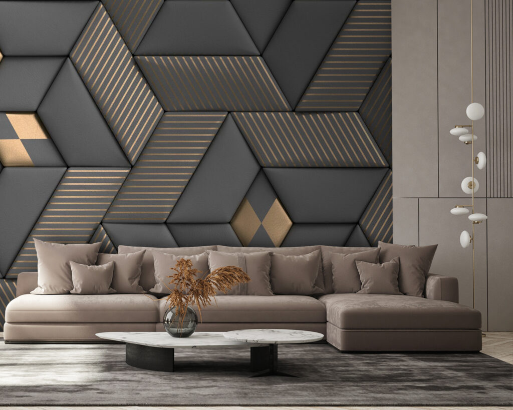 Cubi scuri, costole dorate — ambiente 8