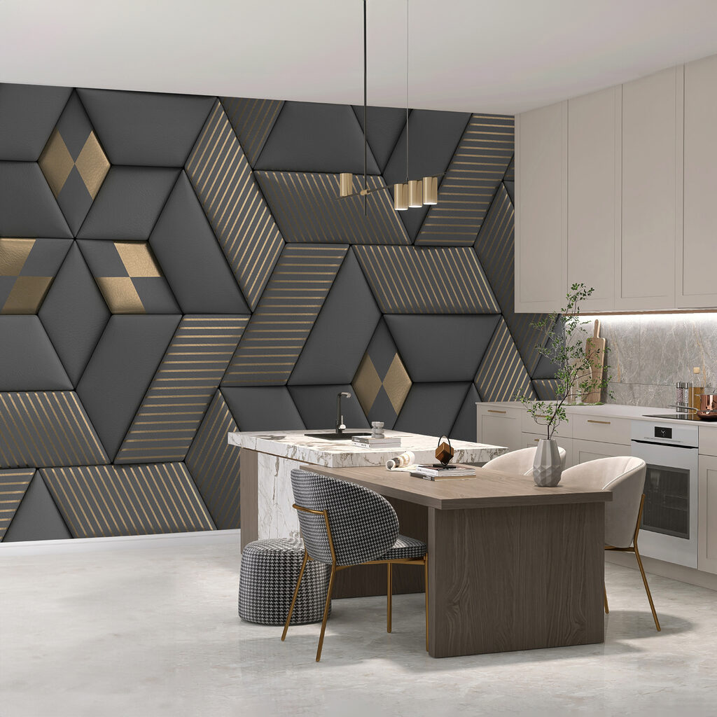 Cubi scuri, costole dorate — ambiente 11